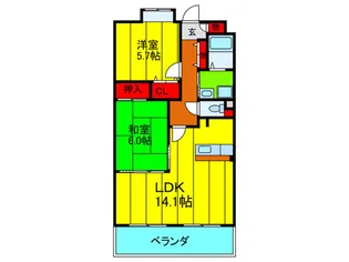 ベレ-ザ香里園【1階】の間取り