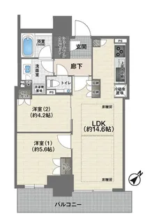 ザ・セントラルマークタワー【8階】の間取り