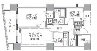 アクティ汐留【20階】の間取り