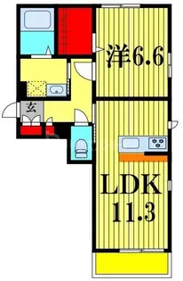 シャンブル南花島【1階】の間取り