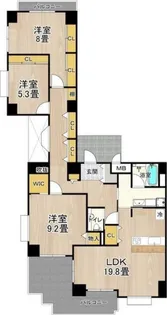 ビレッジアール大淀南【5階】の間取り