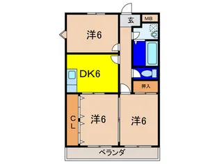 ディアコ-ト横山【3階】の間取り