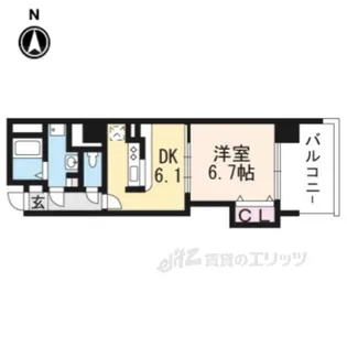 ベルビュー七条河原町【5階】の間取り