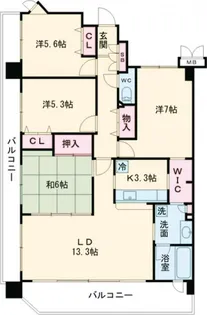 Fステージ豊崎パークフロント【3階】の間取り