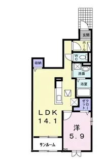 ラ・フォーレ9【1階】の間取り