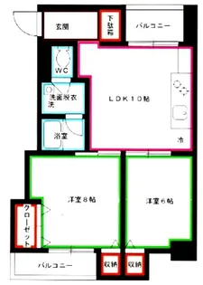 アビテビル【4階】の間取り