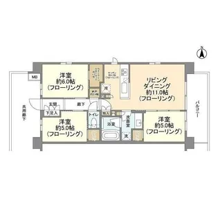 バウス湘南台【4階】の間取り