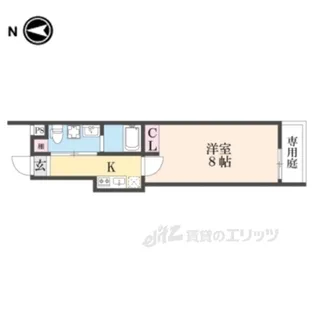 Gladvis御所西【1階】の間取り