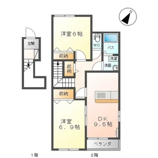 レヴァータ(levata)【2階】の間取り