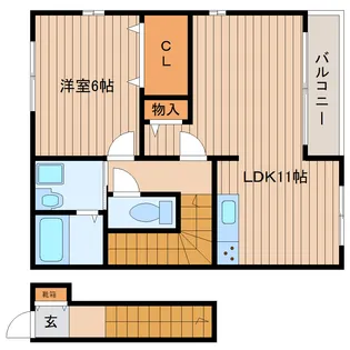 キャピタルヒルズA【2階】の間取り