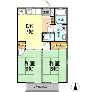 サニーヒル大峯台B棟【1階】の間取り