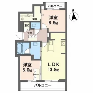 シャーメゾン西岐阜アバンセ【3階】の間取り