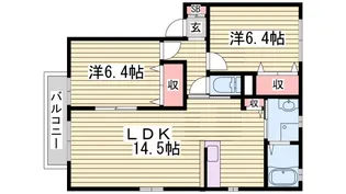レスポワールB棟【1階】の間取り