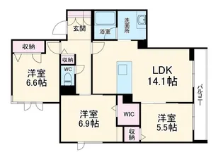 モンジュ広沢【3階】の間取り
