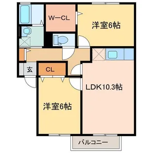 ビバーチェやまは奈【2階】の間取り