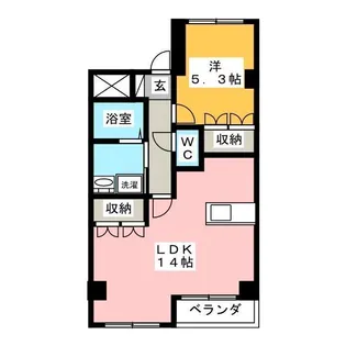 フィオーレ・ドゥエ【1階】の間取り