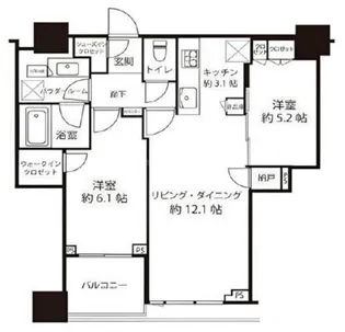 シティタワー武蔵小山【20階】の間取り