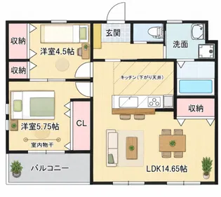 EAGLE HILL江波【3階】の間取り