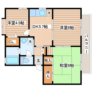 カンターヴィレII【1階】の間取り