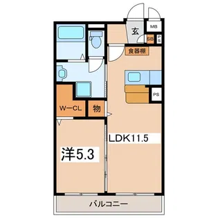 グランド・メゾン甲斐A棟【1階】の間取り