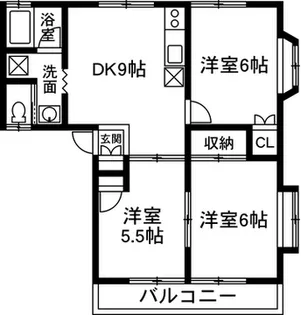 クローバーハウスA棟【2階】の間取り