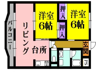 シュロス越地【4階】の間取り