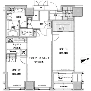 ウエストパークタワー池袋【27階】の間取り
