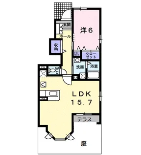 フレスクーラーB【1階】の間取り