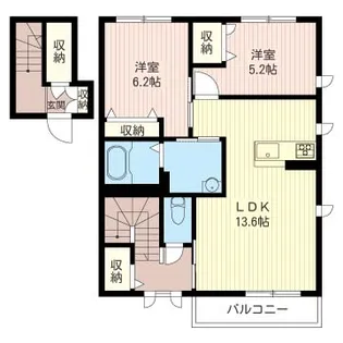 フラム・モンターニュ B【2階】の間取り