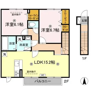 ヴィラ タートル【2階】の間取り