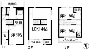 クレスト甲東園A棟の間取り