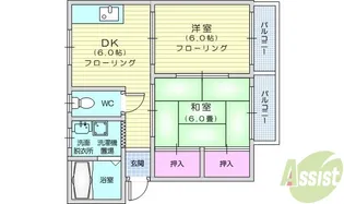 コーポ庄子【2階】の間取り