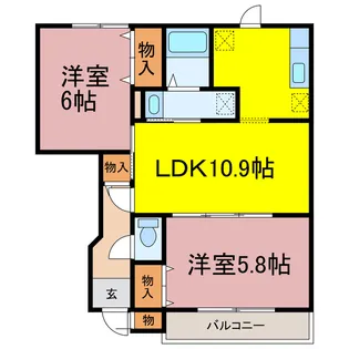 茨城県古河市松並1【アパート】の間取り