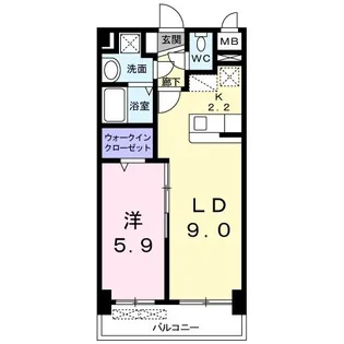 プレステージ空港東【2階】の間取り