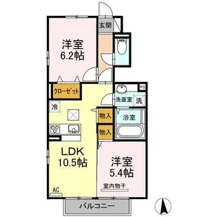 花笑み荘 A棟【2階】の間取り