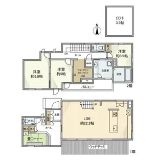 東京都世田谷区成城7【一戸建】の間取り