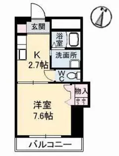 広島県福山市南手城町4丁目【マンション】の間取り