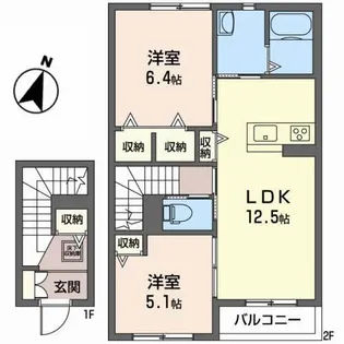 シャーメゾン青野【2階】の間取り