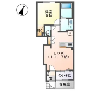1LDKの間取り画像