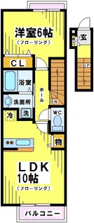 東京都府中市西府町5【アパート】の間取り