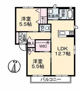 パティオ・ドュ・シャーメゾン I棟【2階】の間取り
