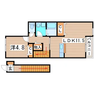 サニーフラット【2階】の間取り