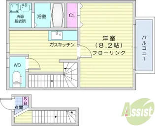エルタスコート中江【2階】の間取り