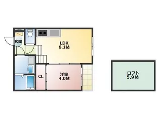 クレインハイツ本陣【1階】の間取り