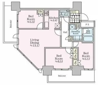 ザ・タワー十条【27階】の間取り