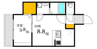 リノリノアパートメント舟入南【3階】の間取り
