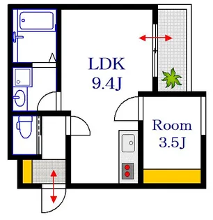 グランビア江波栄町【1階】の間取り