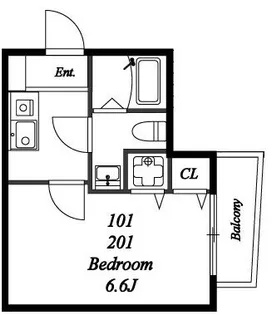 モダンコート祖師谷【2階】の間取り