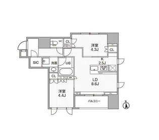 シーズンフラッツ新御徒町【6階】の間取り