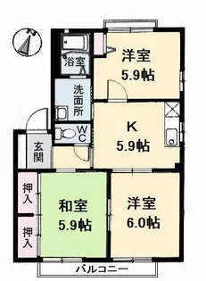 リッチ B棟【2階】の間取り